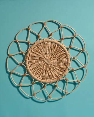 Handwoven Rattan Cane Charger Plate 