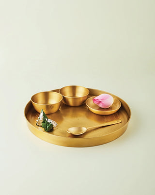 Bahaar Brass Thali Set - Lovedwell