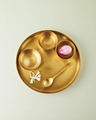 Bahaar Brass Thali Set - Lovedwell