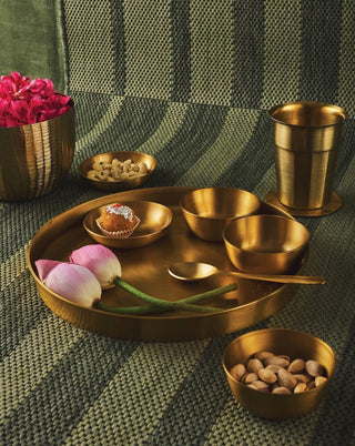 Bahaar Brass Thali Set - Lovedwell