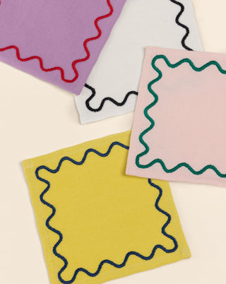 Blush Embroidered Cocktail Napkins - Set of 4 - Lovedwell