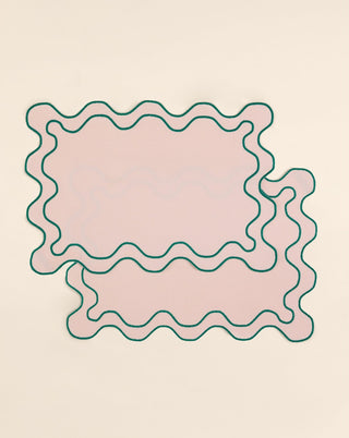 Blush Scalloped Placemats - Set of 2 - Lovedwell