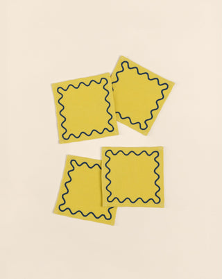 Buttercup Embroidered Cocktail Napkins - Set of 4 - Lovedwell