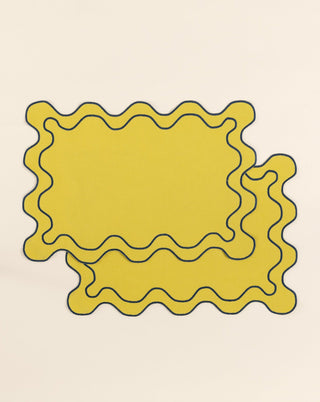 Buttercup Scalloped Placemats - Set of 2 - Lovedwell