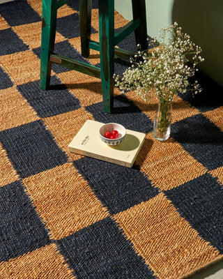 Cuadros Jute Rug - Blue - Lovedwell