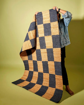 Cuadros Jute Rug - Blue - Lovedwell