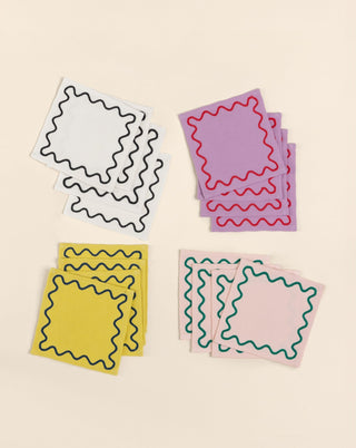 Lavender Embroidered Cocktail Napkins - Set of 4 - Lovedwell