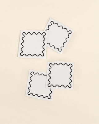 Marshmallow Embroidered Cocktail Napkins - Set of 4 - Lovedwell