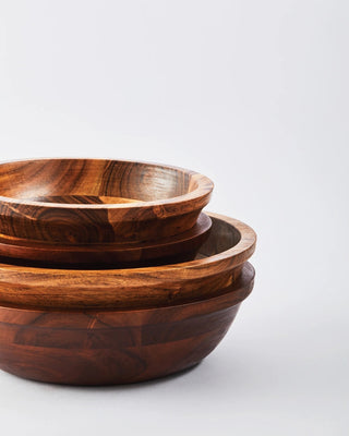 Wooden Serving Bowls (Dark Acacia) - Lovedwell