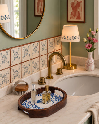Frosted Oval Wooden Tray