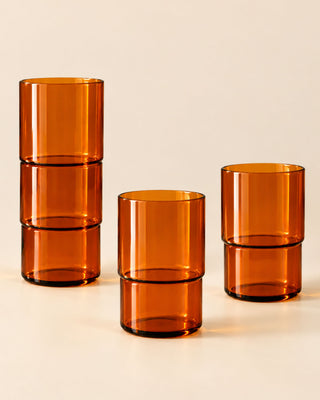 Amber Stackable Glass - Set of 4