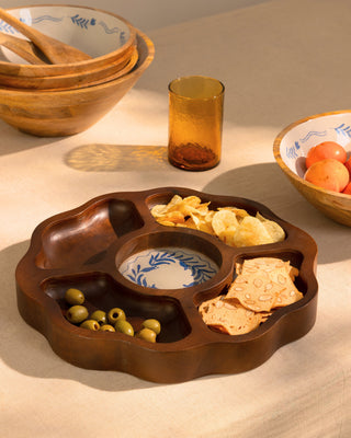 Frosted Wooden Chip & Dip Platter