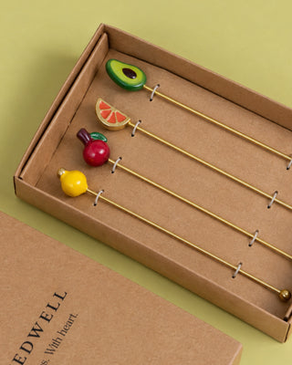 Tutti Frutti Cocktail Stirrers – Set of 4