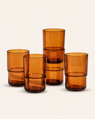 Amber Stackable Glass - Set of 4
