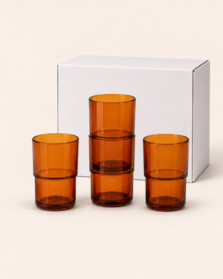 Amber Stackable Glass - Set of 4