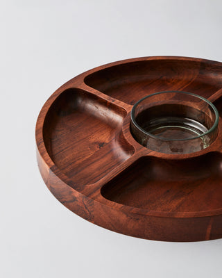 Wooden Chip & Dip Platter (Dark Acacia)