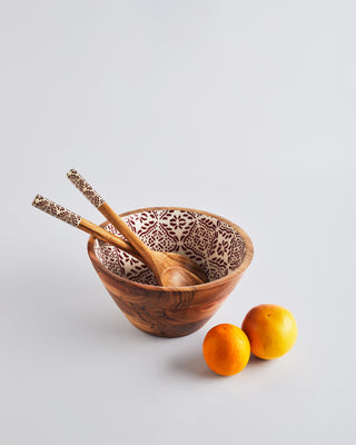 Tuli Wooden Salad Bowl w/ Servers