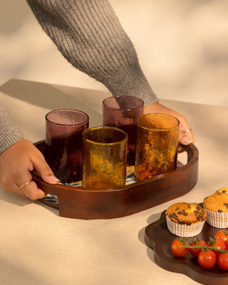 Frosted Oval Wooden Tray - Lovedwell