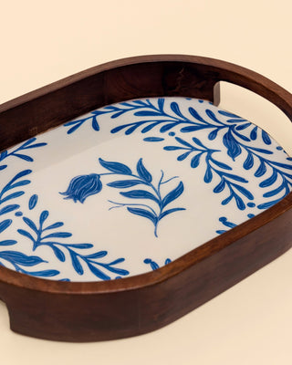 Frosted Oval Wooden Tray - Lovedwell