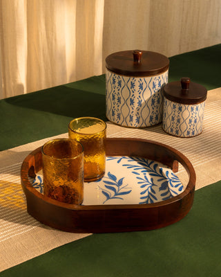 Frosted Oval Wooden Tray - Lovedwell