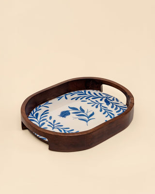 Frosted Oval Wooden Tray - Lovedwell