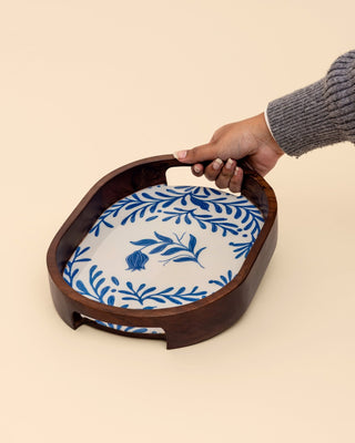 Frosted Oval Wooden Tray - Lovedwell