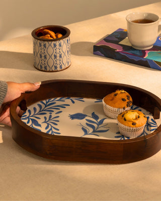 Frosted Oval Wooden Tray - Lovedwell