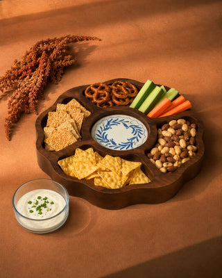 Frosted Wooden Chip & Dip Platter - Lovedwell