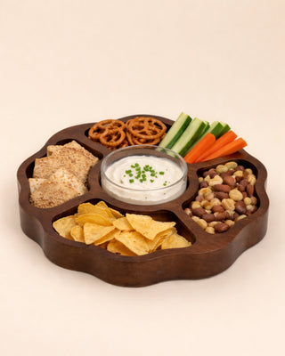 Frosted Wooden Chip & Dip Platter - Lovedwell