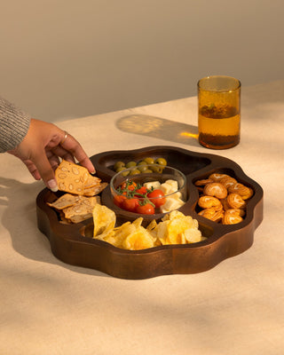 Frosted Wooden Chip & Dip Platter - Lovedwell