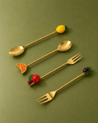 Fruity Fork & Spoon Cutlery Set – Set of 4 - Lovedwell