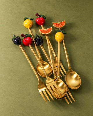 Fruity Fork & Spoon Cutlery Set – Set of 4 - Lovedwell