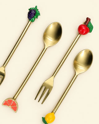 Fruity Fork & Spoon Cutlery Set – Set of 4 - Lovedwell