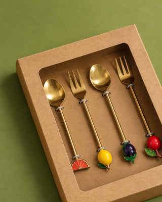 Fruity Fork & Spoon Cutlery Set – Set of 4 - Lovedwell