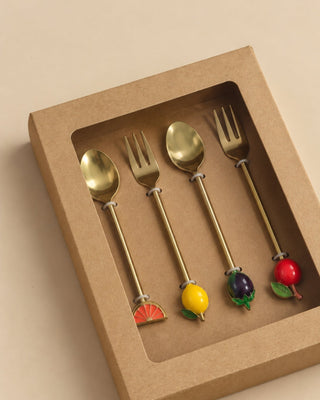 Fruity Fork & Spoon Cutlery Set – Set of 4 - Lovedwell