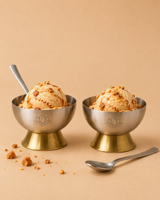 Gift Box – Rasa Gelato Cup & Spoon (Set of 2) with Taash Coasters - Lovedwell