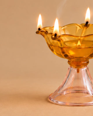 Kiran Small Glass Diya - Lovedwell