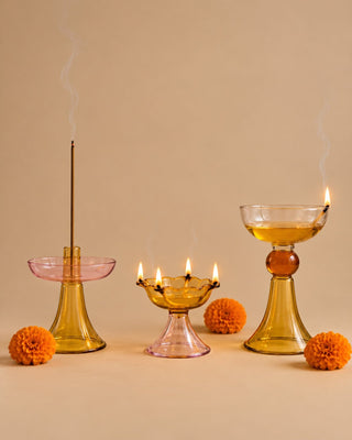 Saanjh Trio – Diyas & Incense Holder - Lovedwell