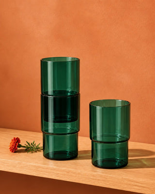Teal Stackable Glass - Set of 4 - Lovedwell