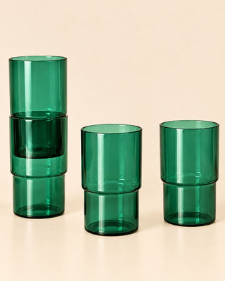 Teal Stackable Glass - Set of 4 - Lovedwell