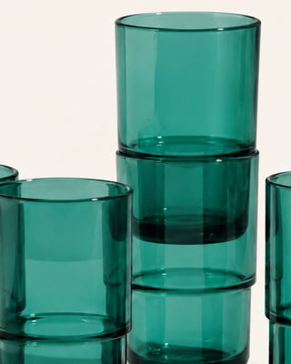 Teal Stackable Glass - Set of 4 - Lovedwell