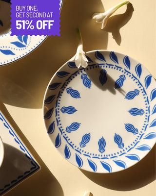 Turron Dessert Plate - Blue (Set of 2) - Lovedwell