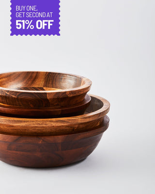 Wooden Serving Bowls (Natural) - Lovedwell